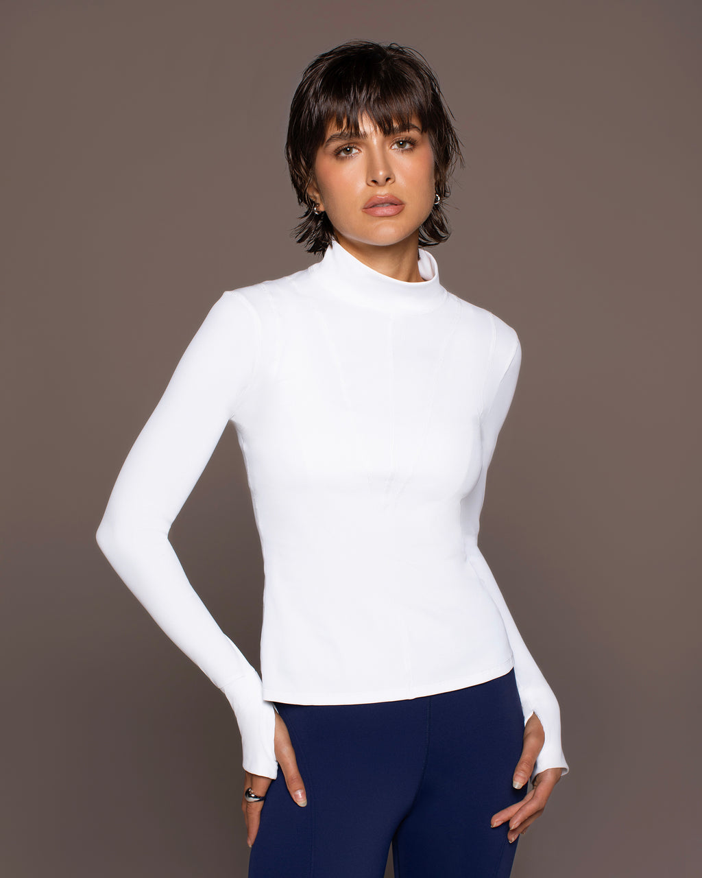 DESCENT LONG SLEEVE TOP WHITE