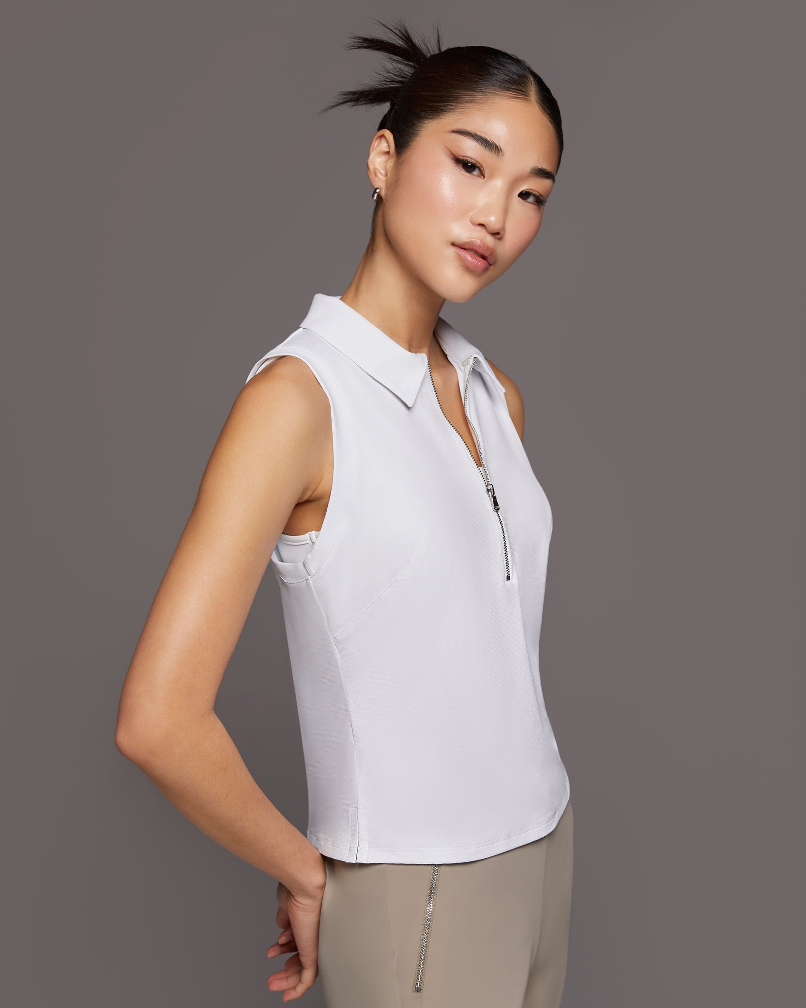Ace Sleeveless Polo White