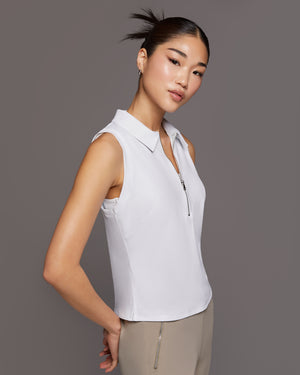 Ace Sleeveless Polo White