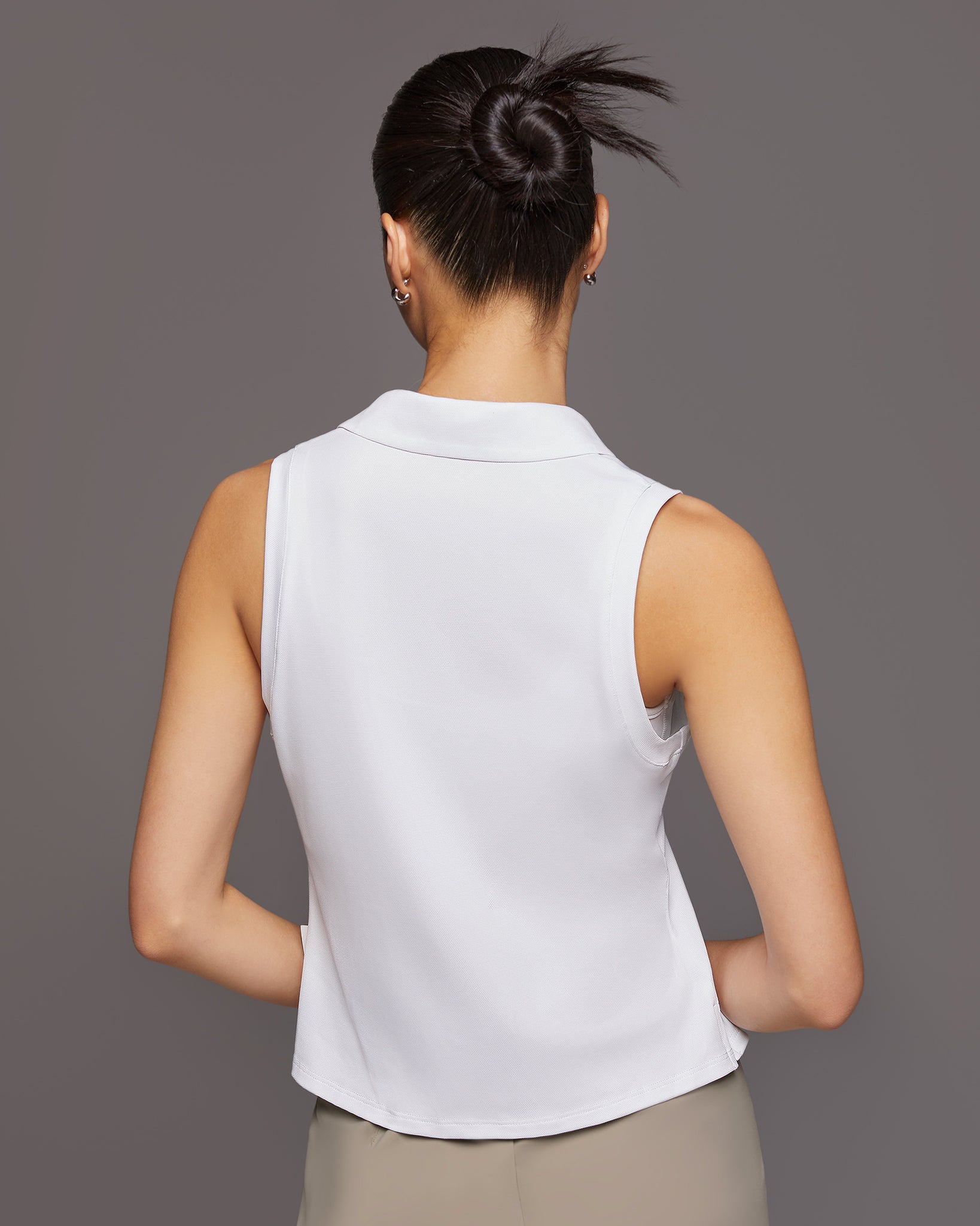 Ace Sleeveless Polo White