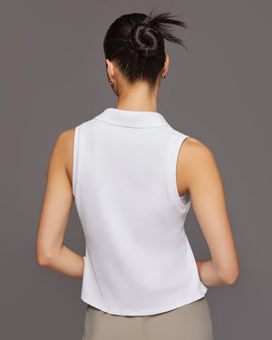 Ace Sleeveless Polo White