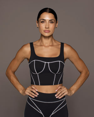 INCITE BUSTIER BLACK WHITE