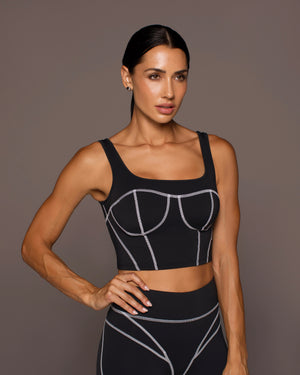 INCITE BUSTIER BLACK WHITE