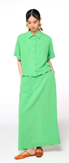 MILVA Pastel Green Blouse and Skirt