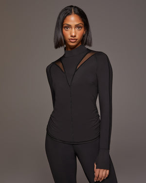 Peak Long Sleeve Top - Black