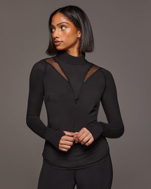 Peak Long Sleeve Top - Black