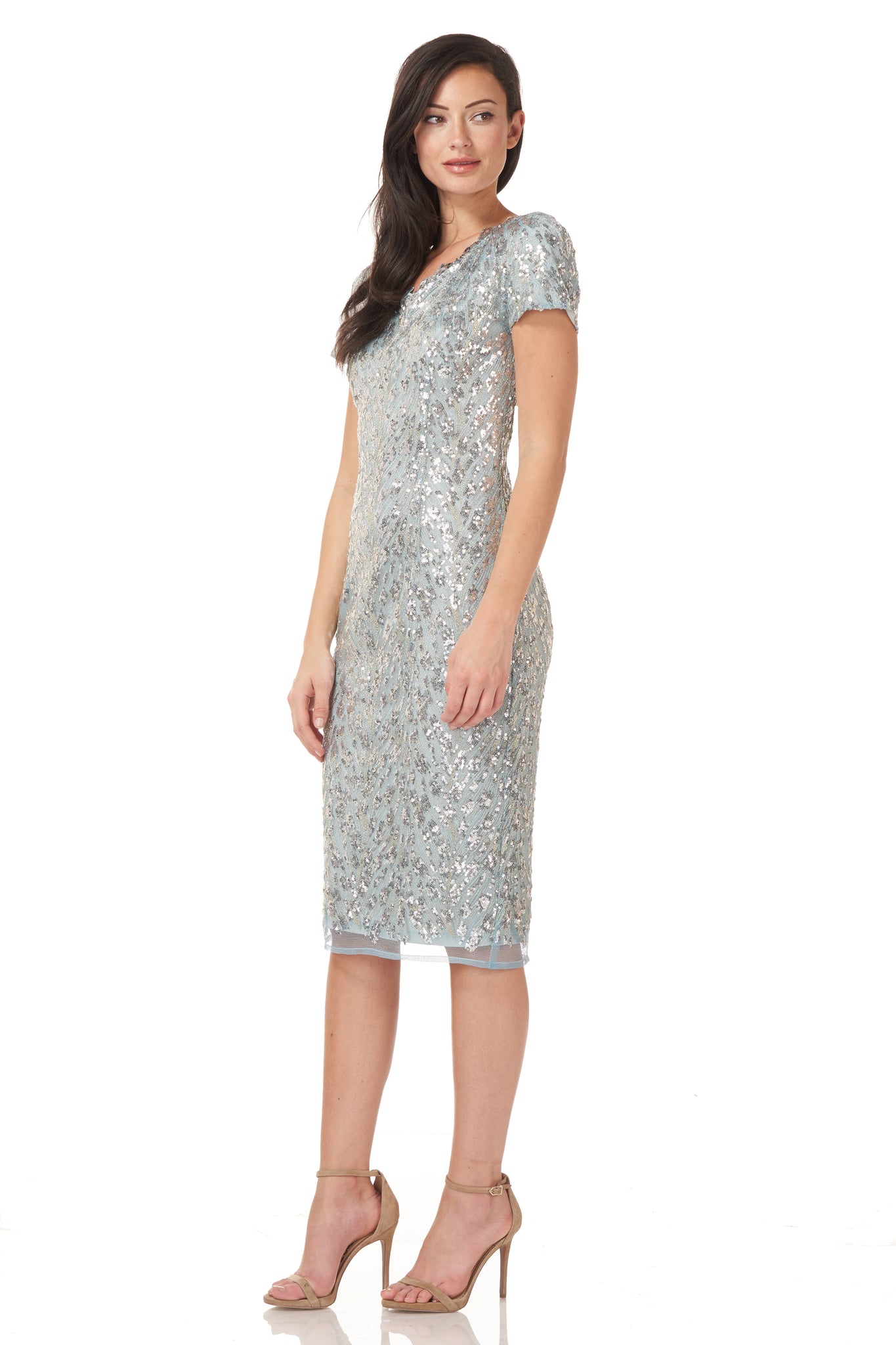 Short Sleeve Sequin Cocktail