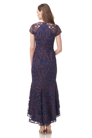 Fawn Jewel Neck High-Low Dress