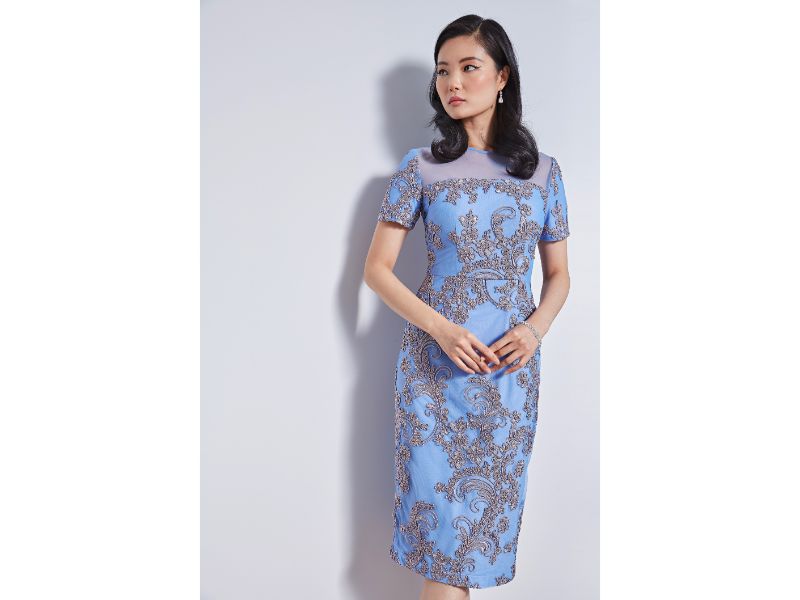 CHEYENNE ILLUSION MIDI DRESS