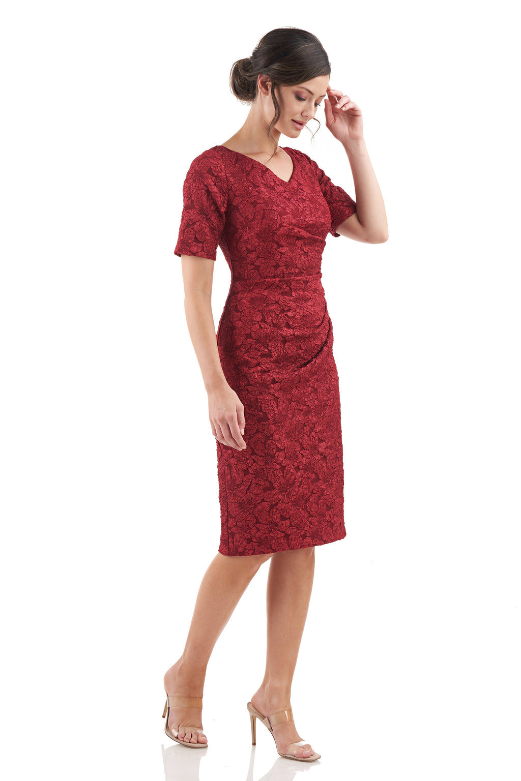 Kay Unger Designer Midi Wine Dress