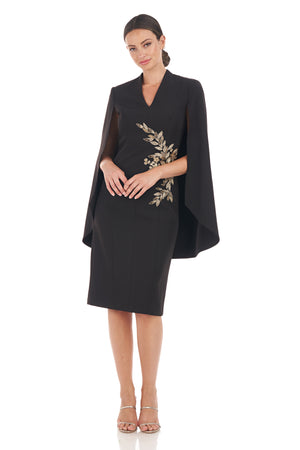 Kay Unger Gold Floral Dress