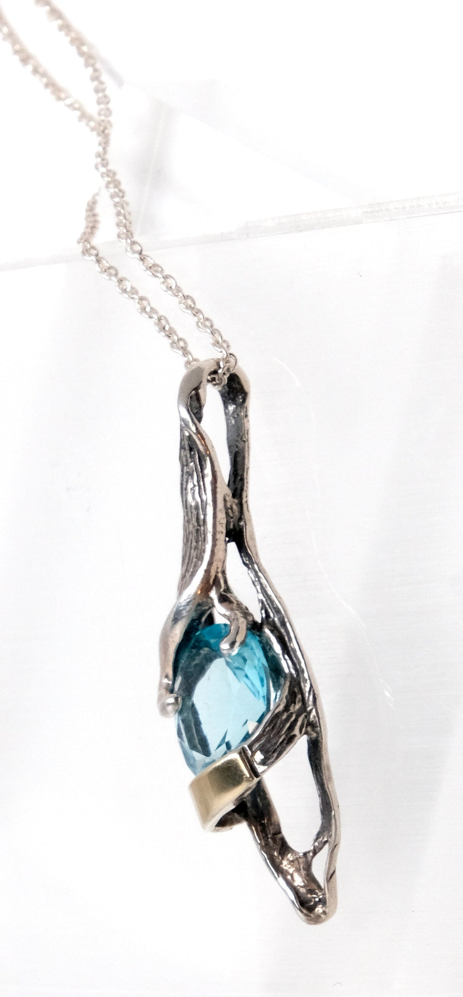 Blue Topaz CZ Pendant