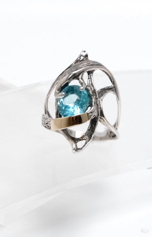 Blue Topaz CZ Ring