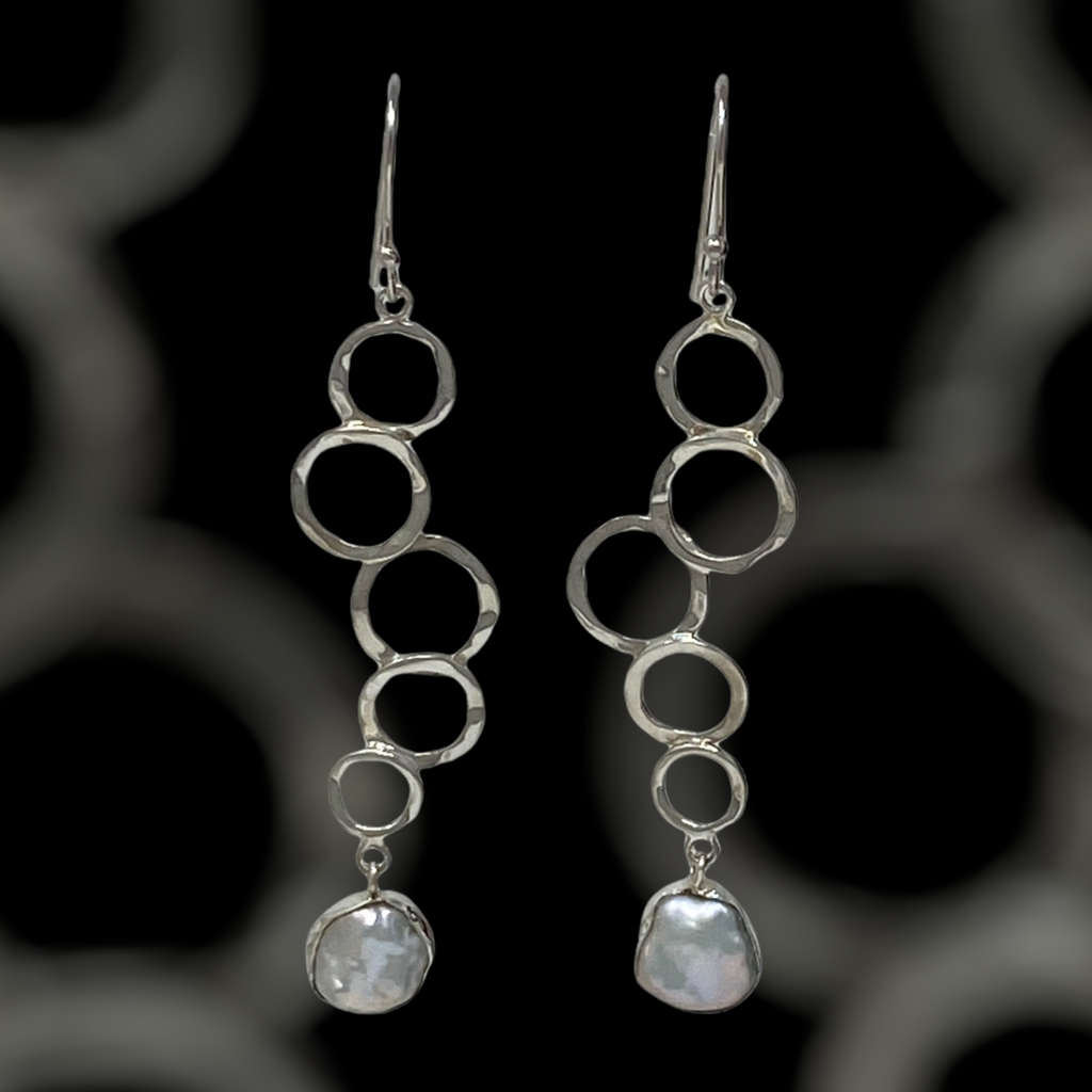 Circles Adorned with Pearls Earrings