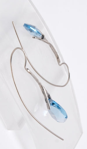 Blue  CZ Dangle Earrings