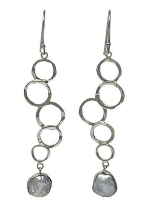 Circles Adorned with Pearls Earrings